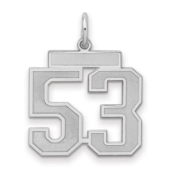 Sterling Silver, Jersey Collection, Medium Number 53 Pendant - Picture 1 of 3